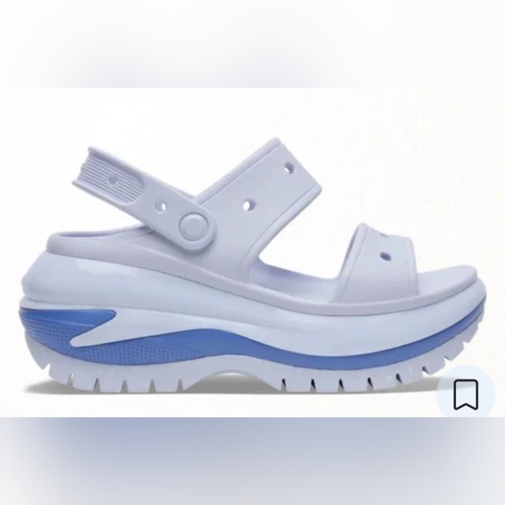 Sizs 10 Crocs Classic Mega Chunky Platform Sandal in Light Lavender and Blue - Picture 2 of 8